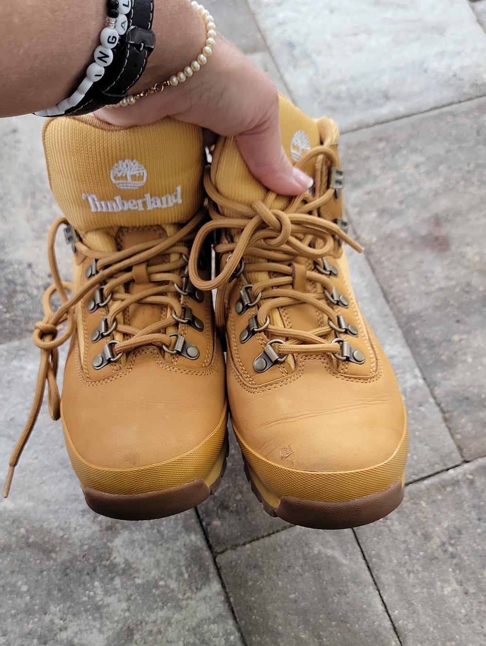 Timberland Tan/Nubuck Work-Style Euro Hiker Boots M Sz 9 - Picture 8 of 11